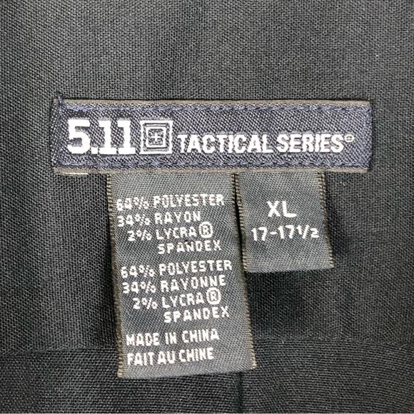 5.11 Tactical Series 41132 Men’s Navy Blue Shirt Size XL 17-1/2 Short Sleeve - Picture 2 of 9